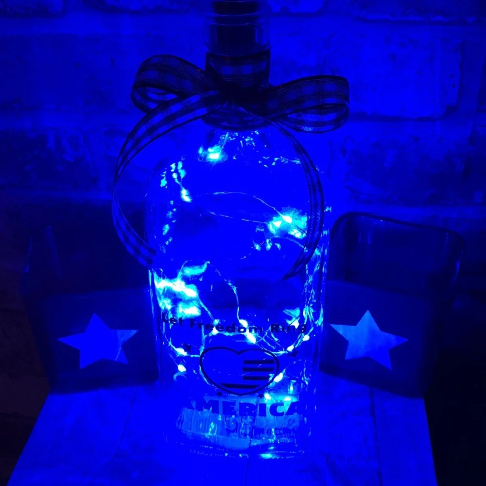 'Let Freedom Ring, America' Upcycled Spirit Bottle Lantern